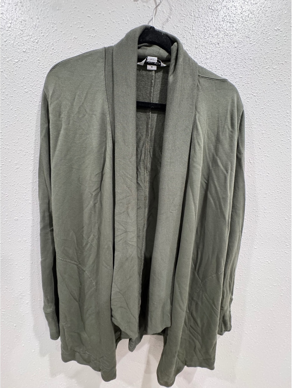 Athleta Pranayama Restore Wrap Cardigan Olive Green Tencel Modal Medium